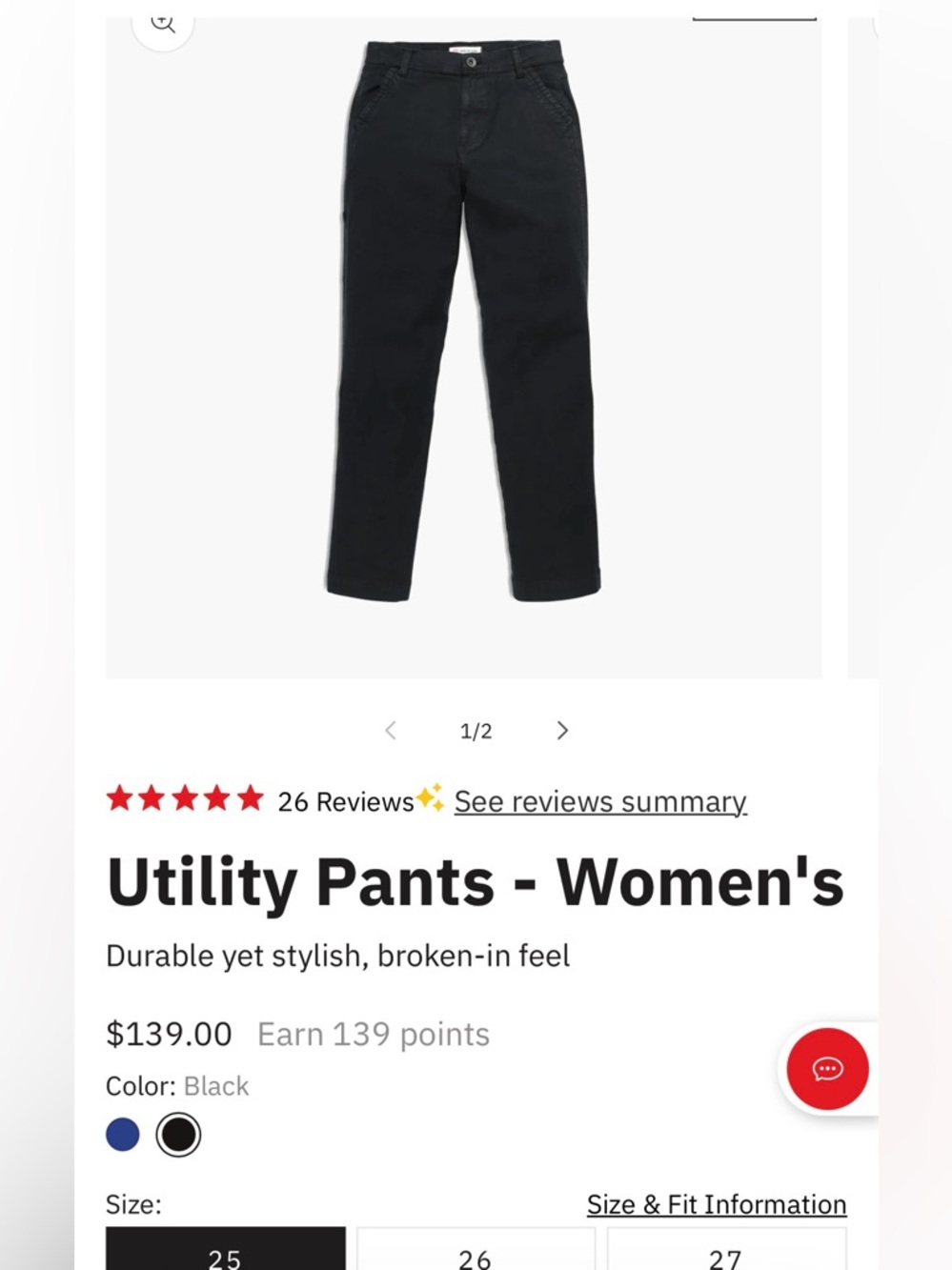 Utility pant topo designs 26 black